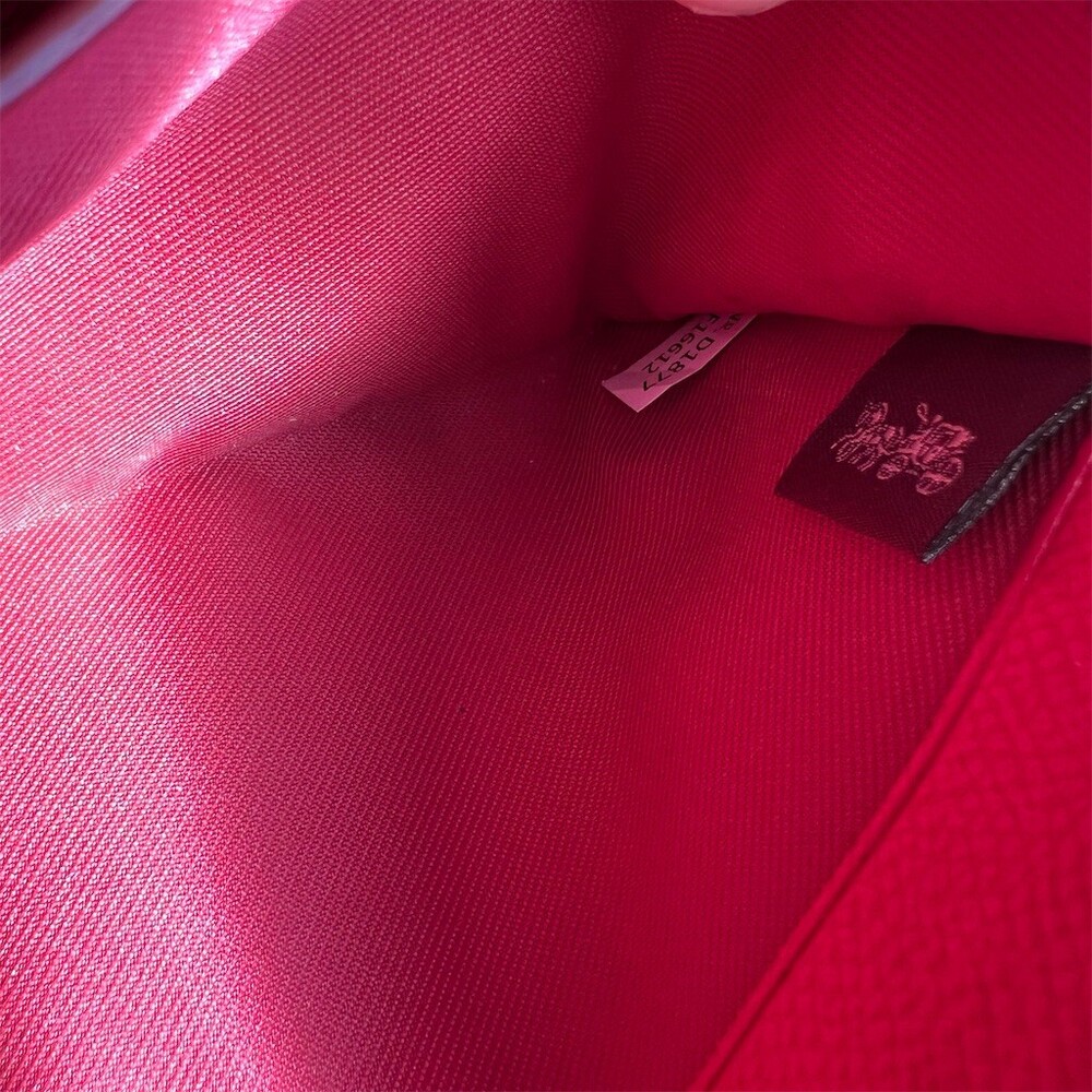 COACH Long Zip-Around Wallet Pebble Leather RED with Gold Hardware AUTHENTIC - Picture 10 of 10